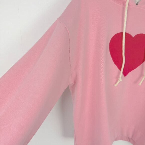 NWT LOFT Heart Relaxed Fit Terry Hoodie Sweatshirt Pink Size XL NEW - Picture 5 of 14